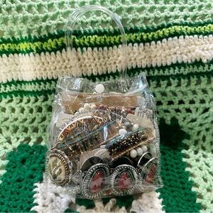 Unbranded Costume Crafters Junk Jewelry Lot With Clear Bag